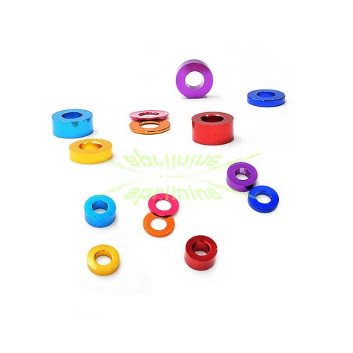 5/10 x M3 Farbe Aluminiumlegierung flache Scheibe runde Distanzschraube Dichtungsring 0,25-3 - Bild 10 von 16