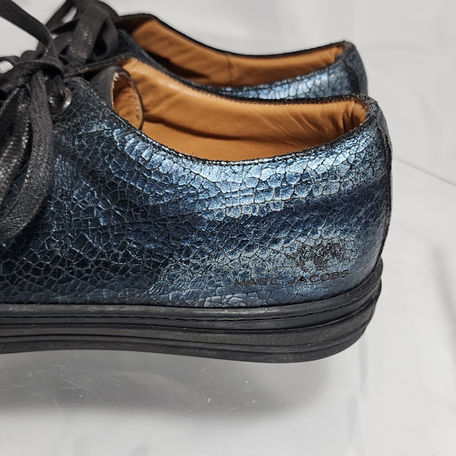 Marc Jacobs Teal Blue Textured Leather Sneakers M… - image 3