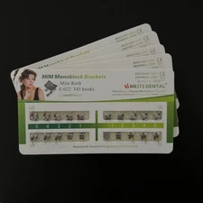10 Sets Dental Orthodontics MIM Monoblock Metal Brackets Mini Roth 022 345 hooks