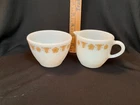 Vintage Pyrex Corning Butterfly Gold Creamer & Sugar Bowl Milk Glass