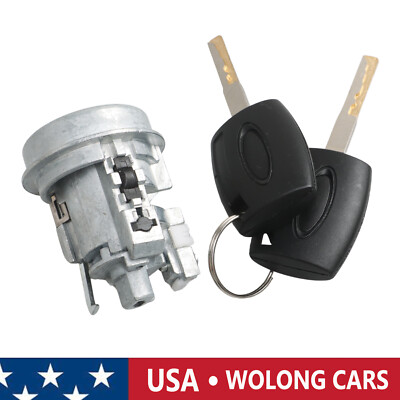 Ignition Barrel Lock Cylinder w/2 Key Shells for 2011-2019 Ford Fiesta