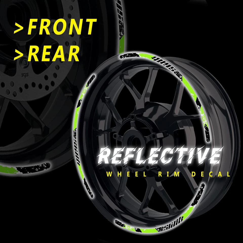 SH06 Green 17 INCH REFLECTIVE RIM STICKER For Kawasaki Ninja 650R 19 20 21 22 - Imagem 2 de 4