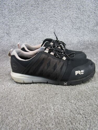 Timberland Pro Shoes Womens Size 8 Wide Radius Composite Toe Sneaker Black Work - Foto 1 di 8
