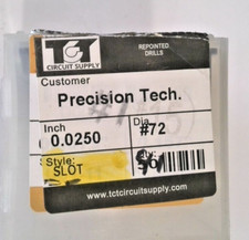 TCT REPOINTED DRILLS SLOT 72 0.0250" DIA 0.264" FLUTE LOT OF 41