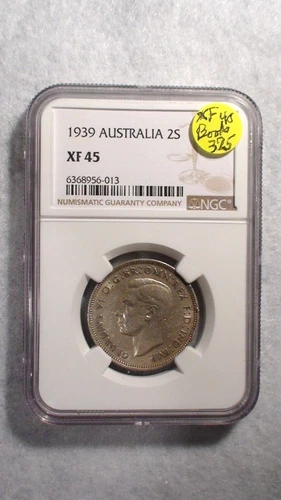 1939 Australia 2 Shillings NGC XF45 KEY DATE 2 S Coin PRICED FOR QUICK SALE!