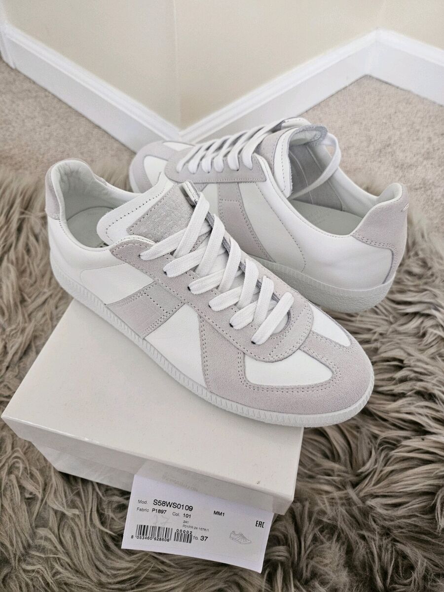 Maison Margiela Replica Sneakers Grey & White Women's 37 New Maison Margiela Replica Sneakers Grey & White Women's 37 New