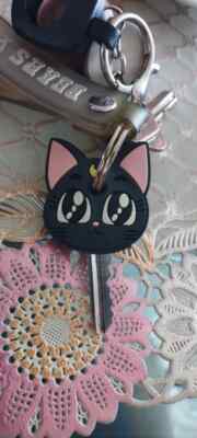 Anime Sailor Moon Schlüsselabdeckungen Schlüsselanhänger Keychain Key Cup LUNA BLACK CAT