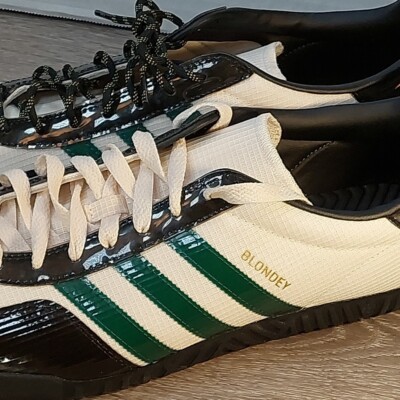 adidas gazelle silver green womens Adidas A.B. Gazelle Indoor Blondey Mccoy Chalk White Noble Green – Kicks  Machine main image 1