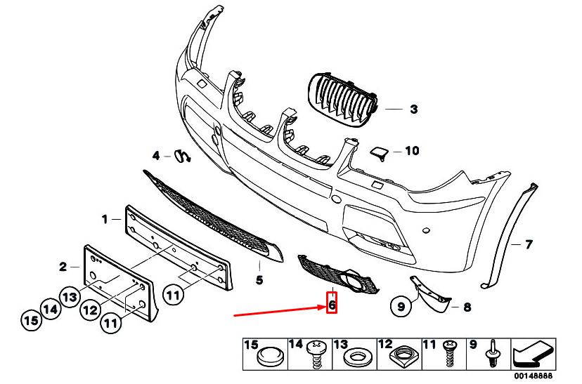 NEU BMW X3 E83 M SPORT FRONTSTOßSTANGE NEBELSCHEINWERFER GRILL