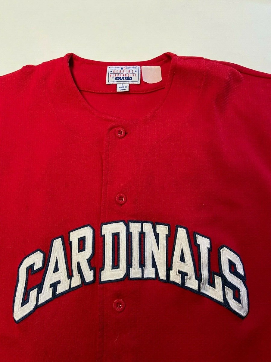 Mens STARTER Red Vintage Cardinals #25 Stitched McGwire