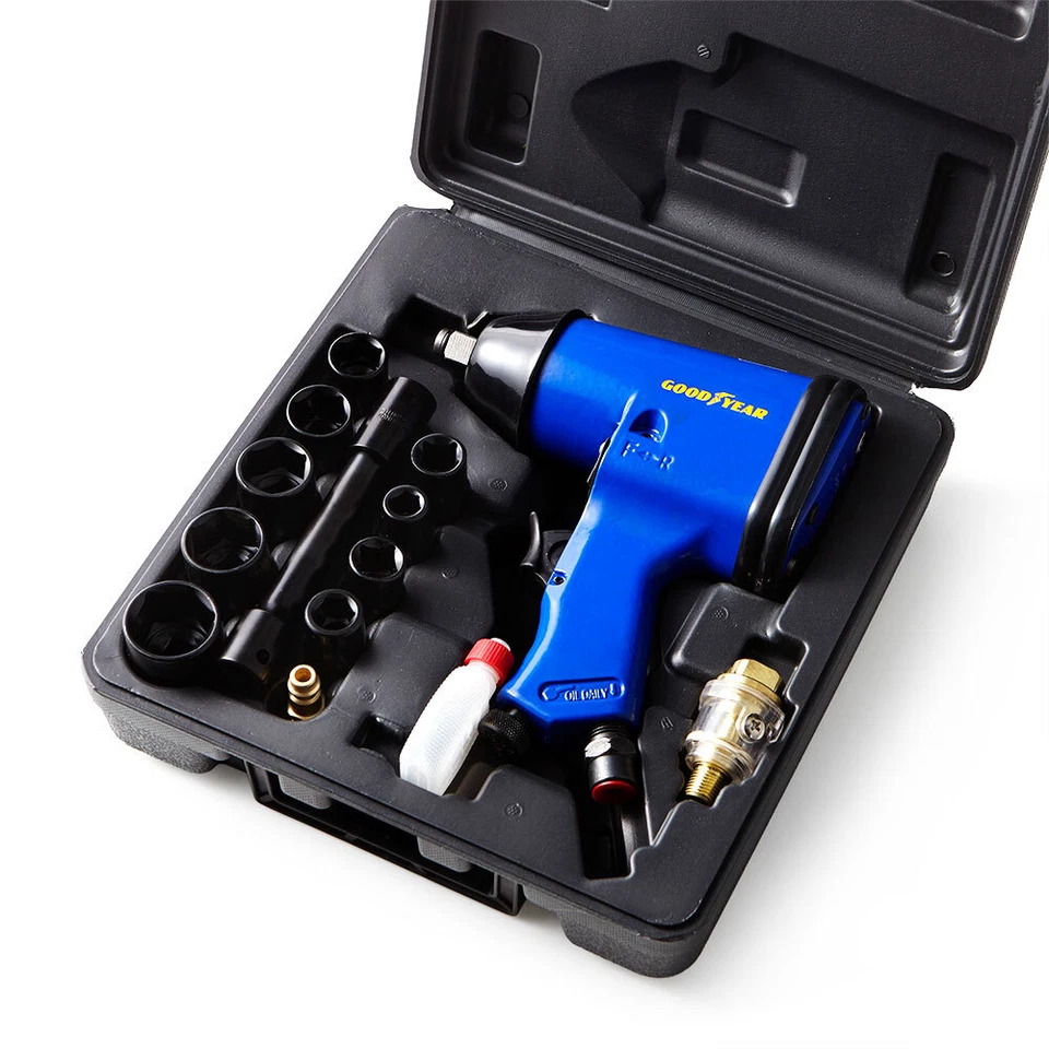 Goodyear 17pc Professional Air Impact Wrench Gun Kit 1/2" Drive + Sockets + Case - Image 2 of 4