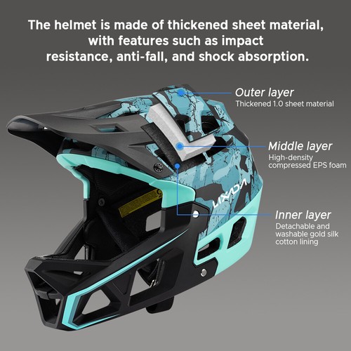 Lixada Full Face MTB Bike Helmet Adult Mountain Bike Helmet Cycling Helmet P1F3 - Picture 5 of 28