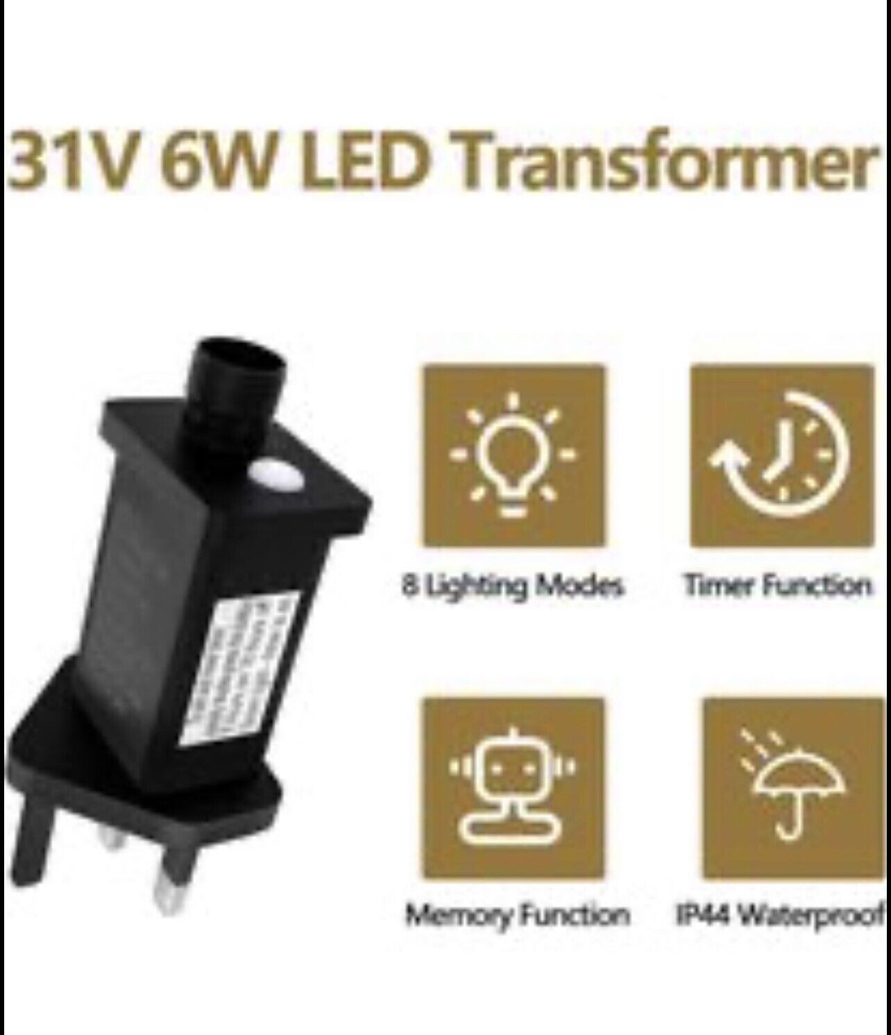 31V Max 6W Power Supply Adapter Transformer For Christmas LED Fairy