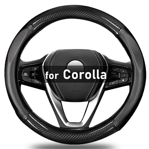 Black NEW Carbon Fiber Steering Wheel Cover For Toyota Corolla (Sedan) / Cross