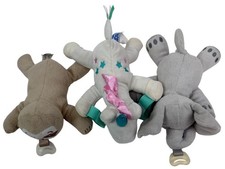 LOT 3 Animal Plush Binky Pacifier Holder Philips Avent Dr. Brown's Sloth Unicorn