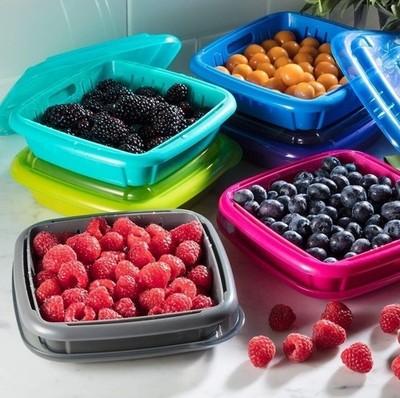 Hutzler Bitty Box Berry Keeper Colander & Saver 9oz Container, 8 Colors Choices