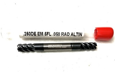 ARCH 1/4'' 5 Flute Corner Radius End Mill .050R Double End AlTiN Carbide NEW