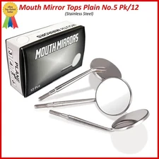 Dental Premium Mouth Mirror heads Size #5 Mirrors Dentistry Instruments 12Pcs
