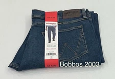 Wrangler Men's Relaxed Fit Straight Leg Jeans, Dark Blue, Size 34X29