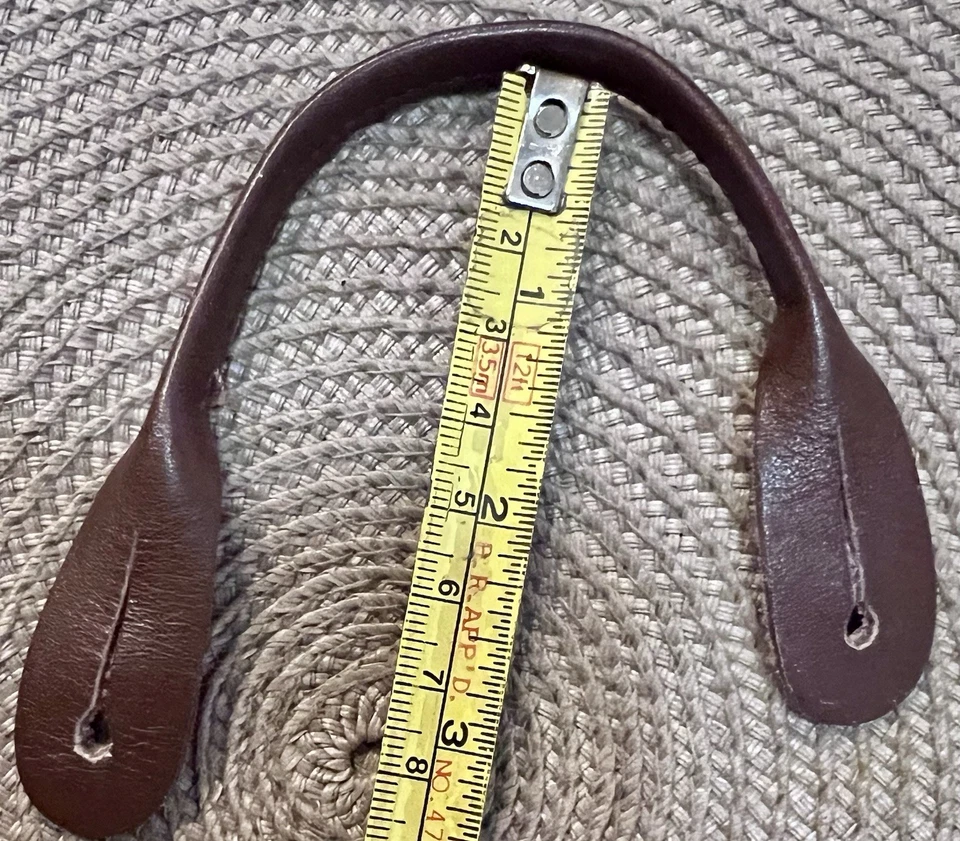 "Dos (2) tirantes/frenos/orejas de cuero con botones marrón de repuesto para hombre de 8"" de largo" Foto 4 de 4