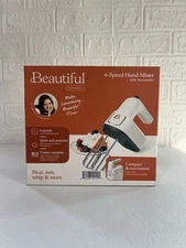 6-Speed Electric Hand Mixer, White Icing by Drew Barrymore