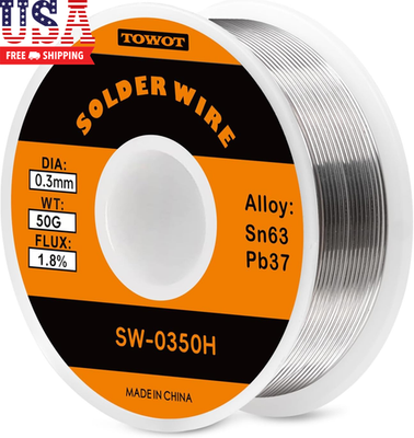 #ad 63 37 High Purity Tin Lead Rosin Core Solder Wire for Electrical Soldering Cont $12.80