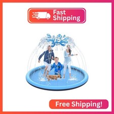 CACSPS 75" Non-Slip Splash Pad for Kids and Dog, Thicken Sprinkler Pool Summer O
