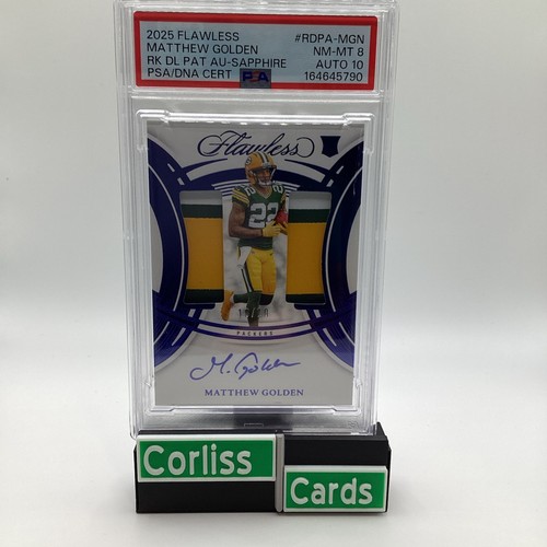 Matthew Golden #10 2025 Panini Flawless Rookie Dual Patch Autograph card