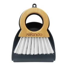 Xifando Mini Broom and Dustpan for Housekeeping-Bamboo Handle Small Broom and...