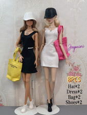 8PCS For Fashion Royalty Integrity Poppy Parker NuFace Dolls Clothes Shoes Bag