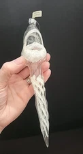 Blown Glass ICICLE SANTA Glitter Twist Christmas Ornament Made In Germany 8.5"