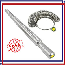 Metal Ring Size Gauges Set Measuring Ring with Mandrel Sizer Finger Sizing - USA