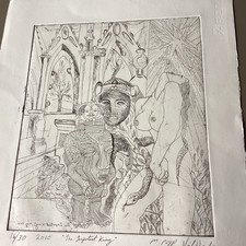 Val Denham : Etching Print "The Impotent King" Limited Edition 16/30