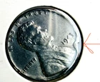 1943-P  GEM BU? Lincoln Wheat 1c ~ Mint Error or Damage? Light "4" in Date ~ K20