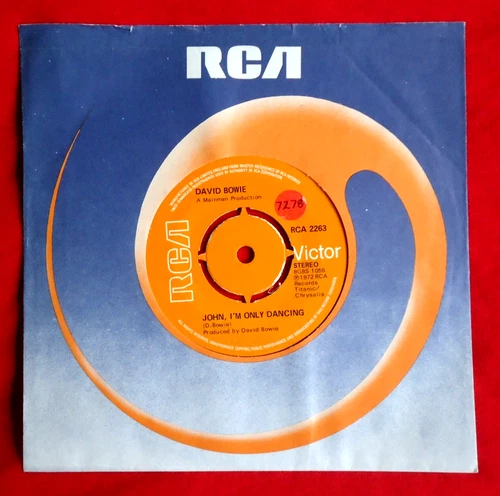 DAVID BOWIE - JOHN I'M ONLY DANCING - UK 1972 1st PRESS 7" VINYL EX/VG+