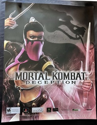2004 Mortal Kombat Deception Store Display Promo Poster 22 X 28 Mileena Xbox PS2