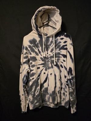 Young and Reckless Cream and Black Tie Dye Hoodie Men's Large