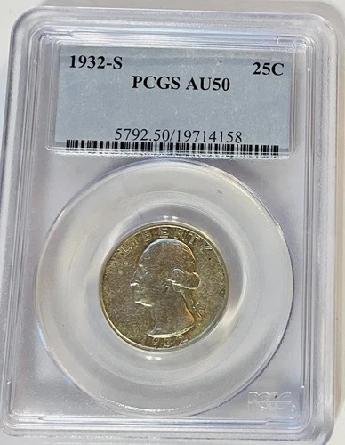 1932-S Washington Quarter * PCGS AU50 * Key Date * Mintage Of 408,000 BEST PRICE