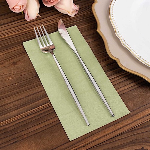 SAGE GREEN 50 Soft 2 Ply Dinner Cocktail Paper NAPKINS Party Events Home - Picture 8 of 8