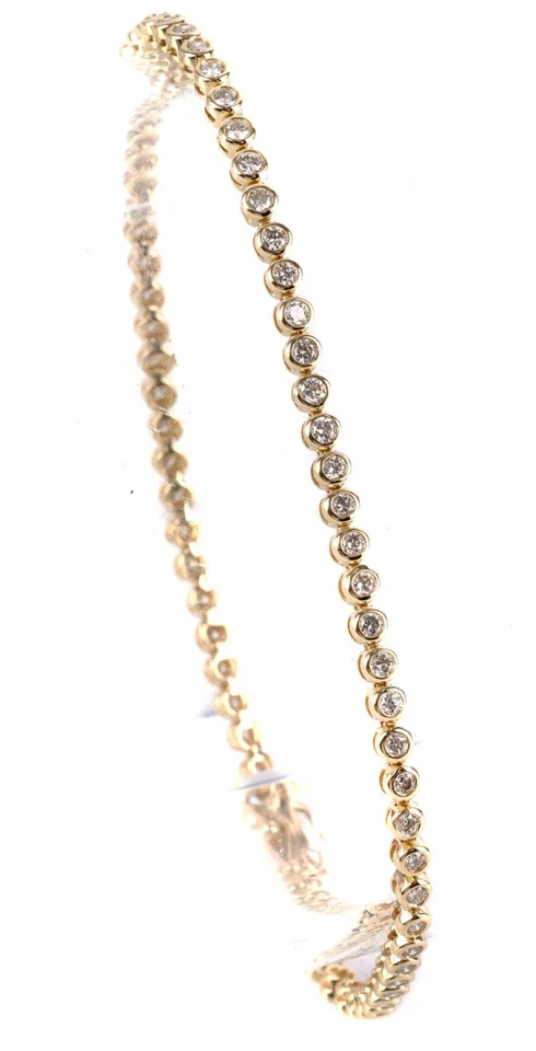 feines Tennisarmband mit 69 Brillanten aus 585 Gold - feiner Luxus 18 cm - Bild 4 von 4