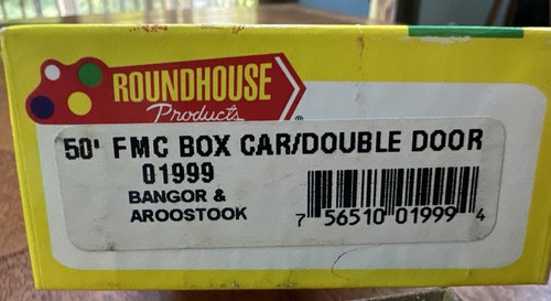 Roundhouse HO Kit #01999 50’ FMC Dbl Door Box Car Bangor & Aroostook BAR 9590 NY - Picture 2 of 5