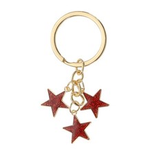 Stars Bag Charm Cute Enameled Star Keychain Glitters Star Tassel Keyring Red