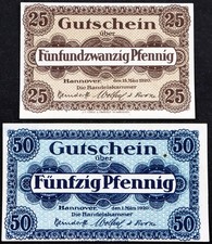 HANNOVER 1920 Complete Set Mixed Dates German Notgeld