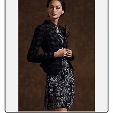 Anthropologie plenty Myths & Legends Silk Dress Deer Trees Forest dress rare 0