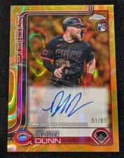 2025 Topps Chrome Blake Dunn ROOKIE AUTO GOLD LAVA /85 Refractor Reds RC Signed