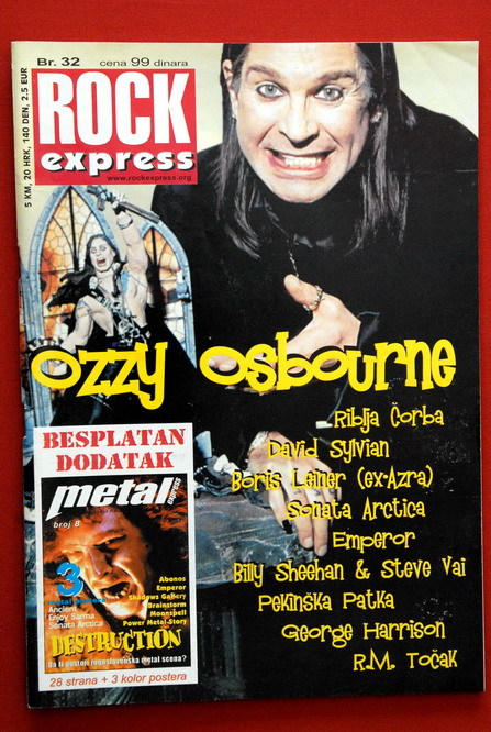OZZY OSBOURNE ON COVER BLACK SABBATH 2001 EXYU MAGAZINE | eBay