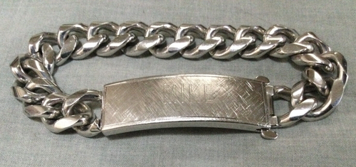 Vintage Nickel Silver ID Name Bracelet - Engraved MIKE - 1970's Forstner Brand