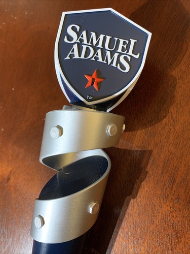 Samuel Sam Adams Boston Lager Beer Silver Ribbon Tap Handle ~13" - Picture 2 of 9