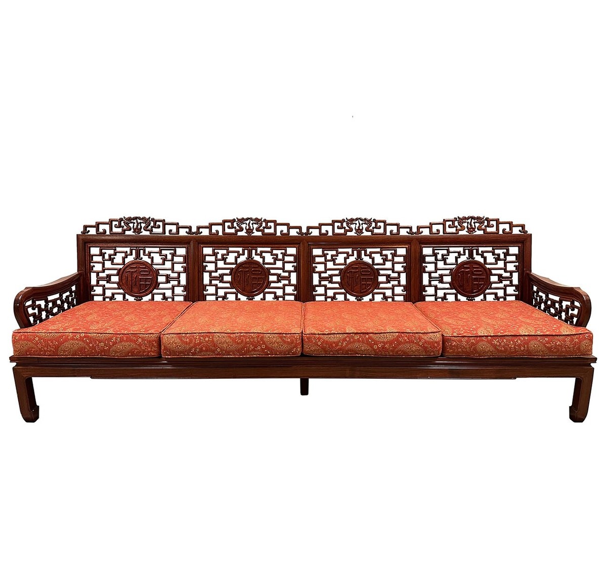 Mid 20th Century Chinese Carved Rosewood Long Bench, Sofa | eBay