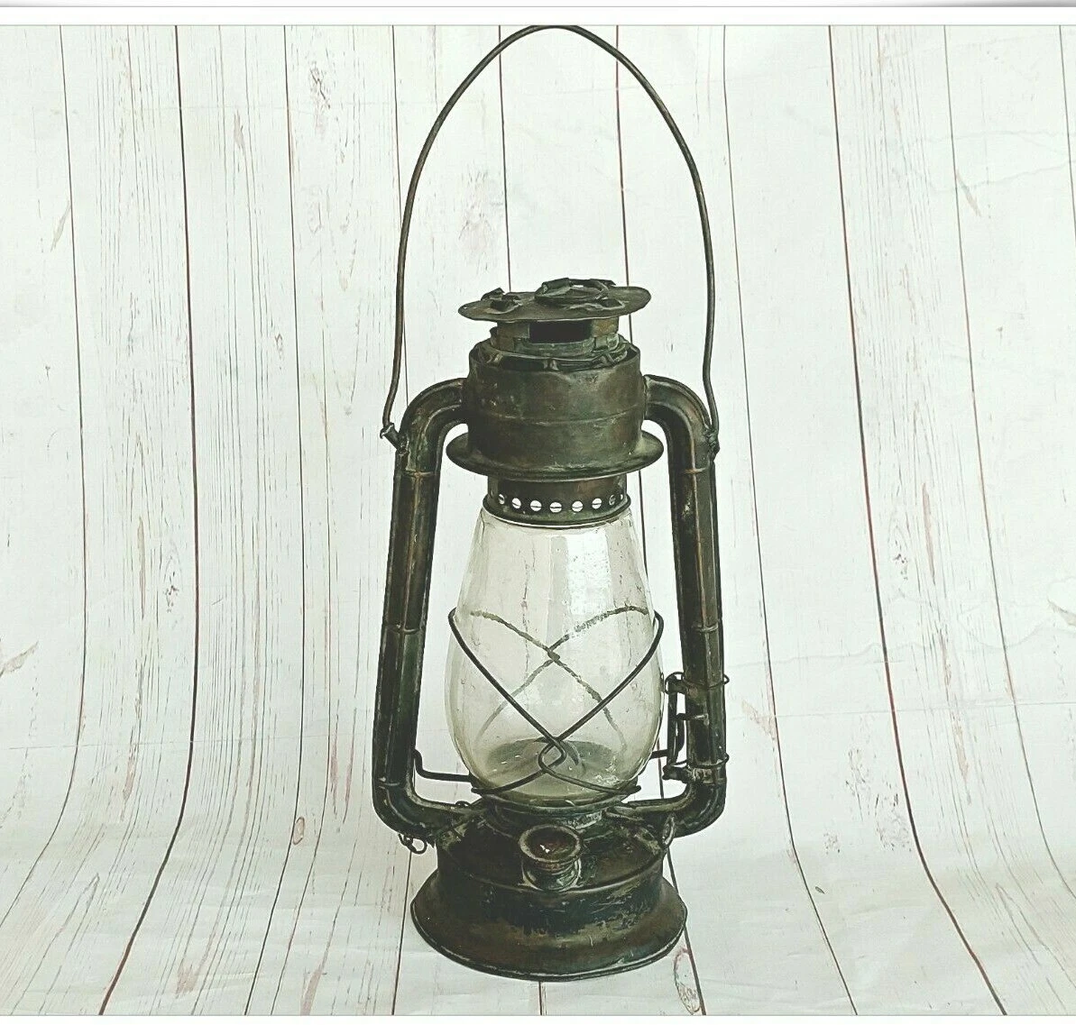 Old Vintage Original Dietz Junior Brass Kerosene Lamp / Lantern, USA Collectible